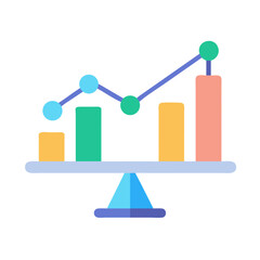 Business statistics bar graph line growth chart data metaphor