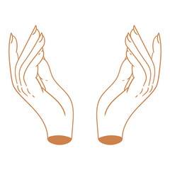 Illustration of hands posing as a petition, beg, and give and receive. Original minimalist hand-drawn illustration for posters, cards, cafe menus, and graphic design.