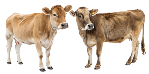 Dairy cows stand together in serene setting showcasing their gentle nature and importance in agriculture