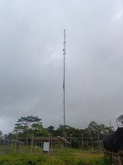 telecommunication tower on a hill