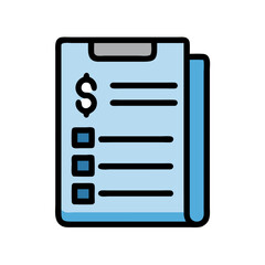 Financial checklist in flat style with soft color palette