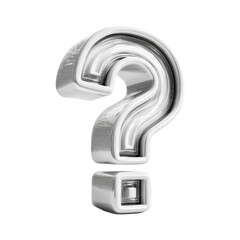 Glossy 3D Question Mark on Transparent Background for Creative Projects