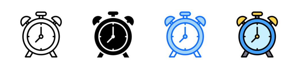 Alarm Clock Icon Set Multiple Style Collection