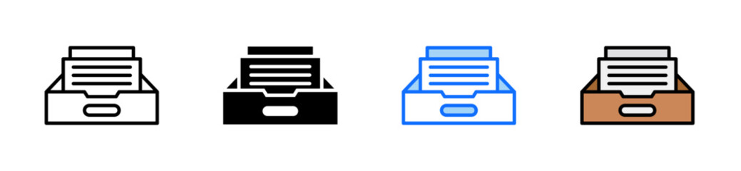 Archive Icon Set Multiple Style Collection