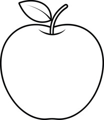 Simple apple line art vector illustration graphic