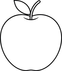 Simple apple line art vector illustration graphic