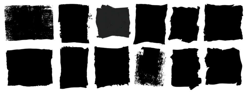 Abstract grayscale image with dark shapes and speckled details