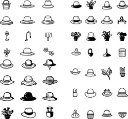 garden hat icons, gardening hat, sun hat, wide brim hat, straw garden hat, floppy hat, outdoor hat, UV protection hat, breathable garden hat, lightweight garden hat, stylish sun hat, pr