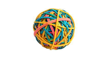 Multicolored rubber ball isolated on transparent background