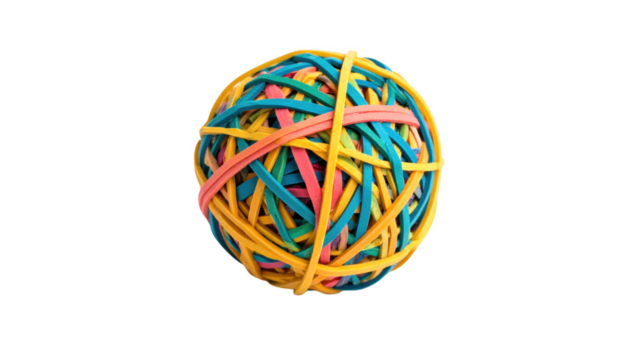 Multicolored rubber ball isolated on transparent background