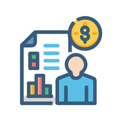 Business financial report with statistics, growth and human resources