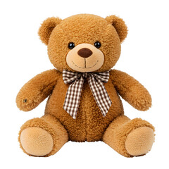 Obraz premium A chubby and adorable teddy bear with soft fur and charming expression, perfect for children's designs and gift themes. Isolated on white or transparent background. PNG format.