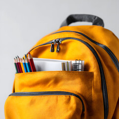 Naklejka premium Back to School Backpack Supplies
