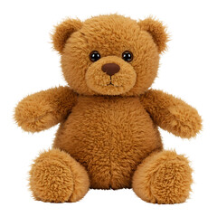 Obraz premium A chubby and adorable teddy bear with soft fur and charming expression, perfect for children's designs and gift themes. Isolated on white or transparent background. PNG format.