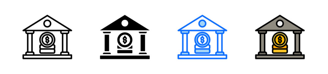 Banking Icon Set Multiple Style Collection