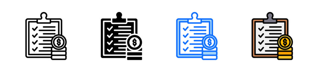 Obraz premium Report Icon Set Multiple Style Collection