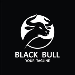 Fototapeta premium black bull logo vector design