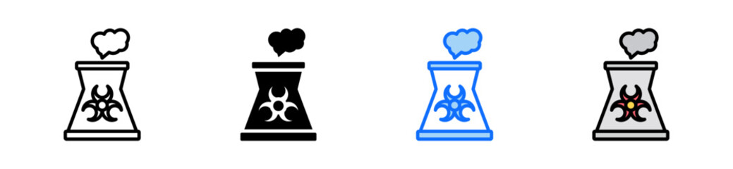Nuclear Energy Icon Set Multiple Style Collection
