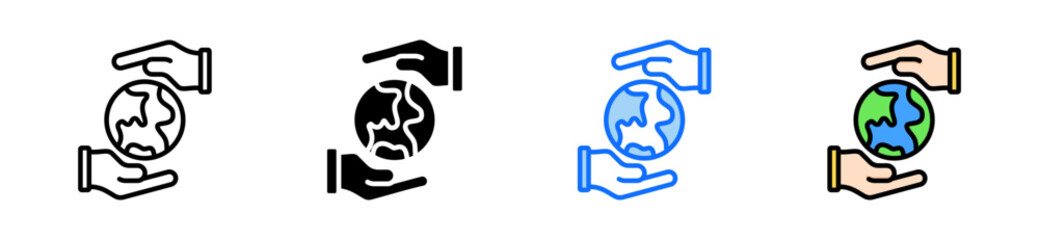 Save The Planet Icon Set Multiple Style Collection