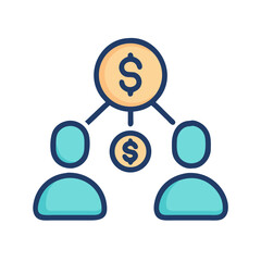 Financial structure icon showing payments to people or services