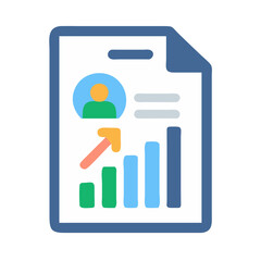 Business report with chart and profile icon graphic element