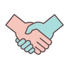 Fototapeta premium Two hands shake in agreement and collaboration vector design