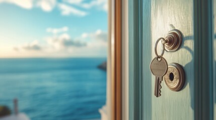 Unlock serenity: Key to coastal escape, revealing boundless ocean horizon