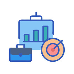 Business and target achievement flat illustration on White Background
