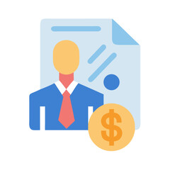 Financial Advisor with Documents and Money Flat Vector Illustration