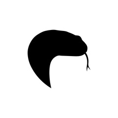 Snake head silhouette vector flat illustration design. 