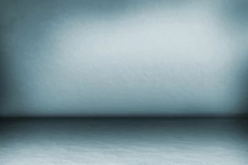 Poster Minimalistic flat design space is showing seamless interior with concrete floor turning into wall