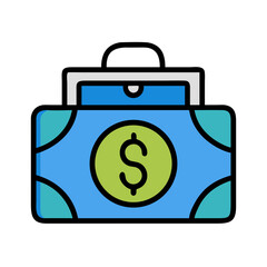 Wallet with Dollar Sign Icon Depicts Money and Finance