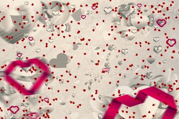 Digitally generated love heart pattern