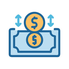 Money exchange graphic illustration financial transactions and trade market