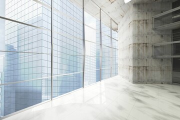 Modern room overlooking city