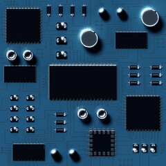 Close up of blue circuit board