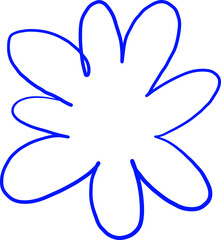 Hand Drawn Rounded Petal Flower Outline