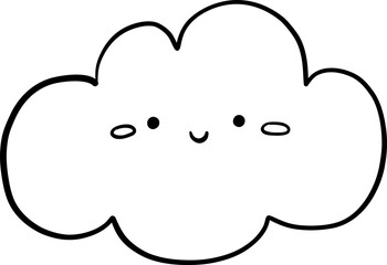 Coloring Book Line Art Cloud Face