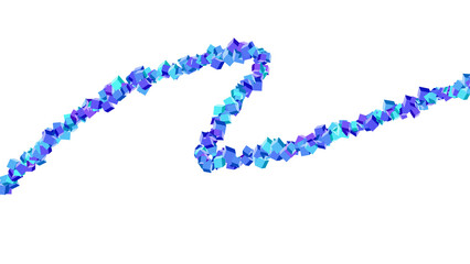 Fototapeta premium Abstract Blue Cubes Wave: A dynamic, abstract composition featuring a wave-like formation of vibrant blue and purple cubes. The cubes vary in shades and create a flowing, three-dimensional effect.