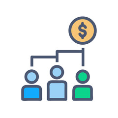 Monetary Allocation Icon Depicting Financial Distribution to People