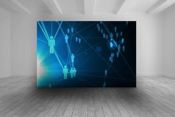 Room with futuristic picture of figures