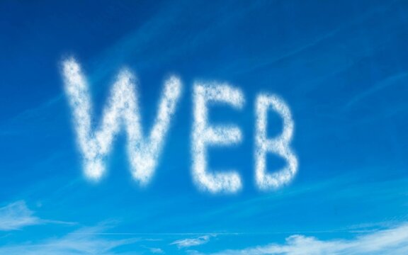 Web written in white in sky