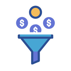 Financial funnel converts money into investment or positive outcome