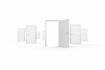 Naklejka premium Door opening revealing bright light