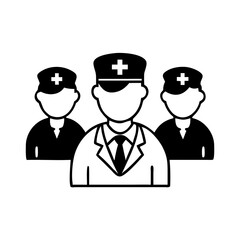 Fototapeta premium Medical staff icons representing healthcare professionals in uniform 