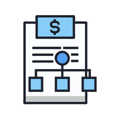 Financial chart illustration representing structure and income distribution breakdown