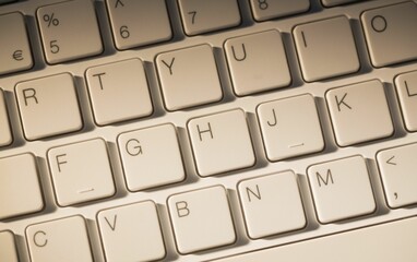 Overhead of white keyboard
