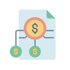 Financial document showing dollar sign flow for business plan