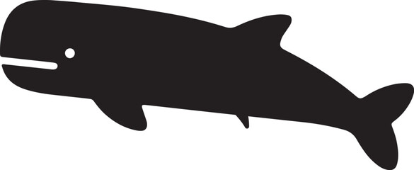Minimal Whale Vector Silhouettes Icon Design for T-Shirts and Digital Art. © Abu