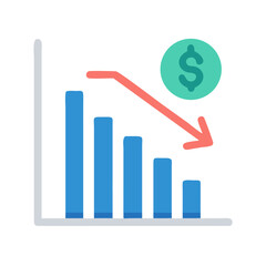 Stock market decline depicted in a simple bar graph